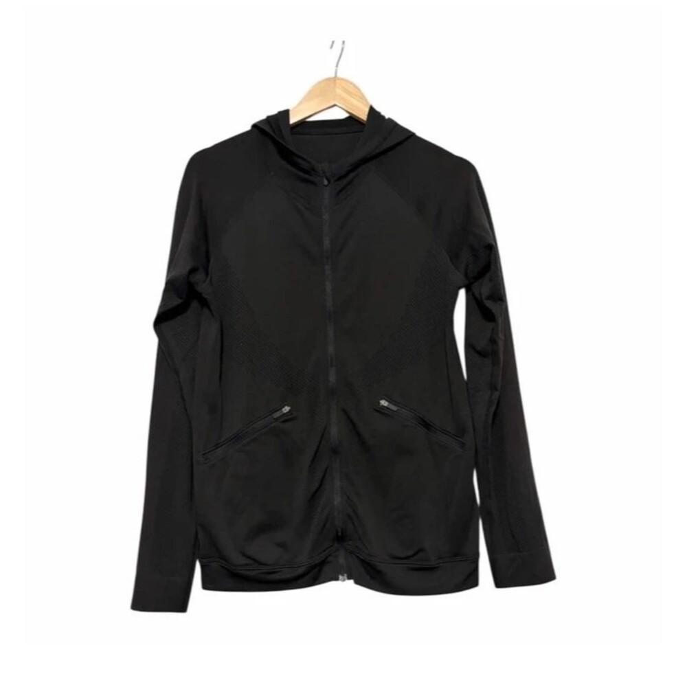 Lululemon Ventilate Full Zip Black Jacket Hoodie Size 12